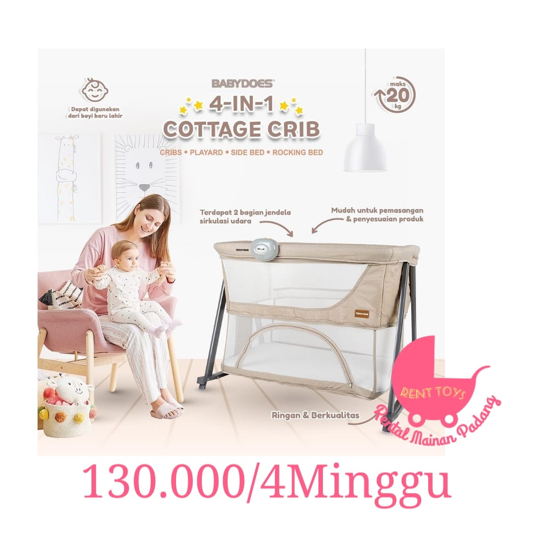 BABYDOES 4IN1 COTTAGE CRIB
