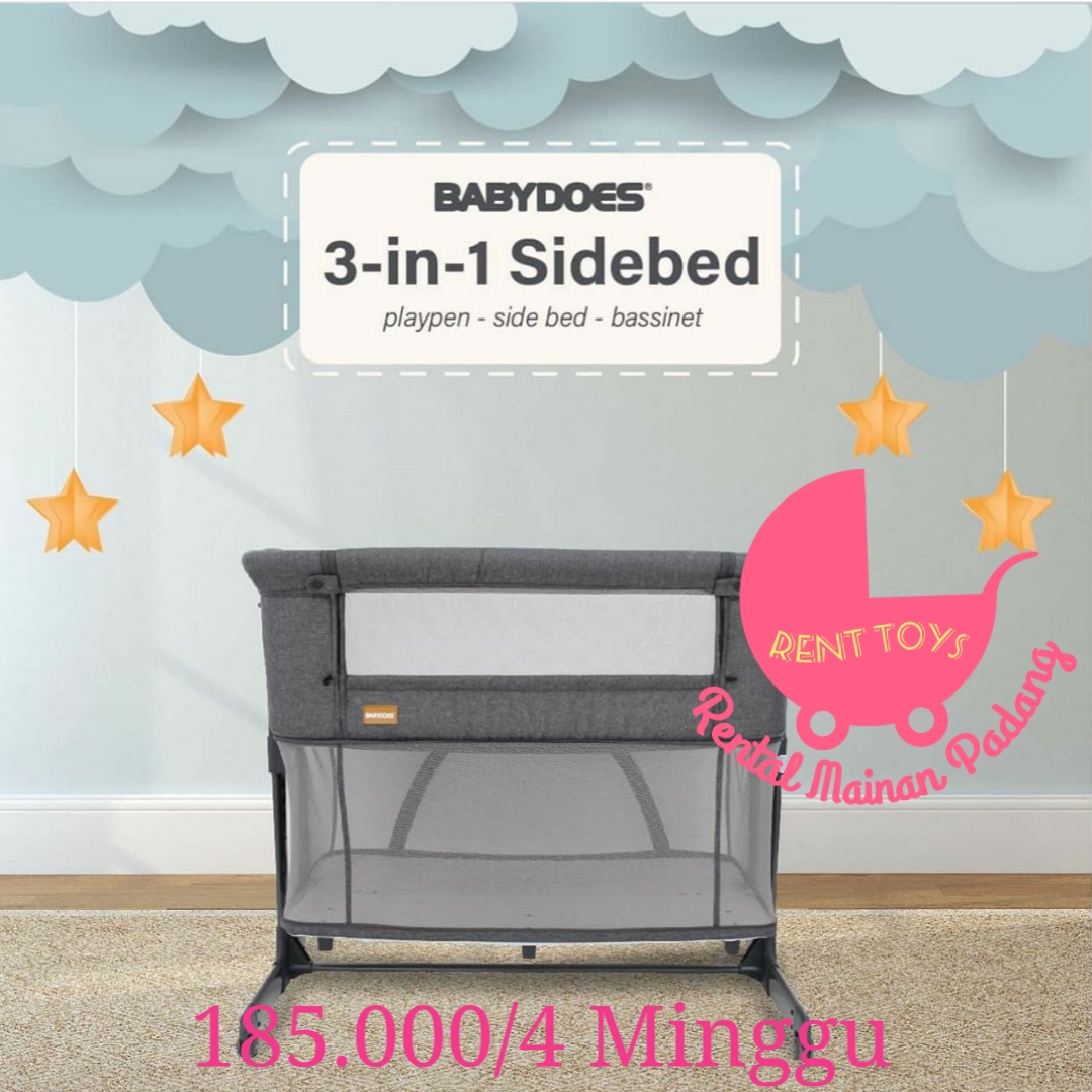 BABYDOES 3IN1 SIDEBED PLAYPEN-SIDEBED-BASSINET